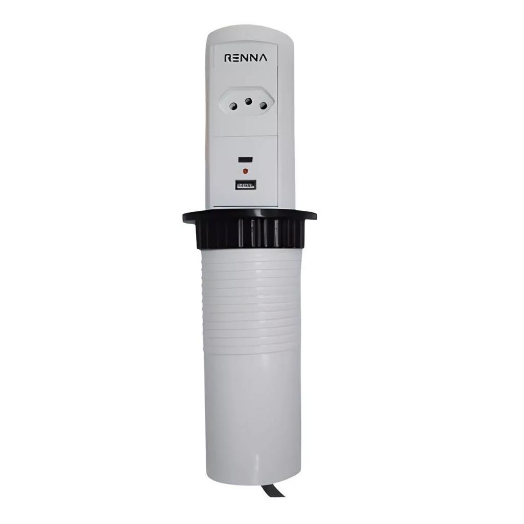 Torre Automática Moveis Embutir Retrátil Indução Usb Branca - 2