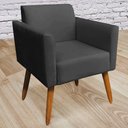Ver imagem 2 de Kit 02 Poltronas Decorativas Isabella Pés Palito Madeira Suede Preto - Gran Belo