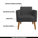 Ver imagem 4 de Kit 02 Poltronas Decorativas Isabella Pés Palito Madeira Suede Preto - Gran Belo