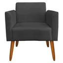 Ver imagem 6 de Kit 02 Poltronas Decorativas Isabella Pés Palito Madeira Suede Preto - Gran Belo