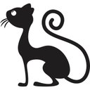 Ver imagem 2 de Adesivo de Parede Gato de Lado - Preto - M