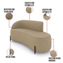 Ver imagem 3 de Sofá 3 Lugares Orgânico 180cm Pé Ferro Preto Morgan Suede Marrom R D03 - D’Rossi