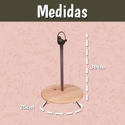 Suporte Doce Cupcake Ferro Marrom Pé Pássaro Prato Madeira Elegância Rústica Sofisticação Ideal Mesa - 3