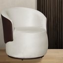 Ver imagem 2 de Poltrona Organica Recepção para Sala Aisha Corano Marrom e Veludo Bege - Incasa Decor