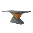 Ver imagem 1 de Mesa para Cozinha Dubai com Tampo 180x90cm Madeirado Vidro Canto Curvo Imbuia Grafite Rufato