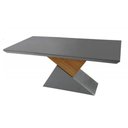 Ver imagem 4 de Mesa para Cozinha Dubai com Tampo 180x90cm Madeirado Vidro Canto Curvo Imbuia Grafite Rufato