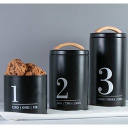 Lata Porta Condimentos N1 Metalla Preto Cozinha Black Yoi - 3