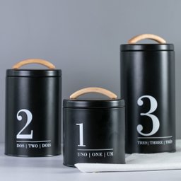 Lata Porta Condimentos N1 Metalla Preto Cozinha Black Yoi - 4