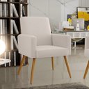 Ver imagem 2 de Poltrona Decorativa Para Sala de Estar e Recepção Maria Pés Palito Linho - Lyam Decor
