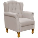 Ver imagem 1 de Poltrona Decorativa para Sala de Estar Yara Linho Bege - Lyam Decor
