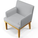 Ver imagem 6 de Poltrona Decorativa para Sala de Estar e Recepção Beatriz Linho Cinza - Lyam Decor