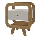 Ver imagem 1 de Mesa de Apoio 1 Gaveta 65 Cm Porta Usb Cinamomo Off White Arly