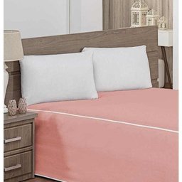 Kit de  Colcha Casal Queen + Cortina 2 Metros Veneza 04 Peças Tecido Rústico Granité - Rosê - 3