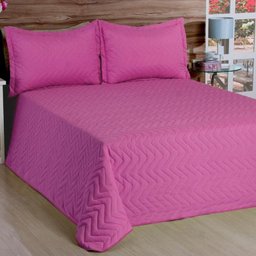 Cobre Leito Casal Deccoralle 03 Peças Liso com Matelado - Rosa - 1 Cobre Leito Casal Deccoralle 03 Peças Liso com Matelado - Rosa - 1