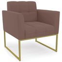 Ver mais imagens de Poltrona Base Industrial Dourado Kit 2 Ana Veludo Rosê - Ibiza