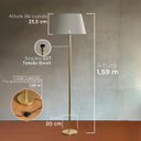 Ver imagem 3 de Luminária de Chão Piso Abajur Alumínio Altura 1,6m Cúpula Cônica Grande Ref 78 Dourado Cup Branco