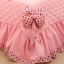 Ver imagem 4 de Kit Colcha Solteiro Ursinha Bordado com Almof. + Cortina 2,00M X 1,70M - Rosa