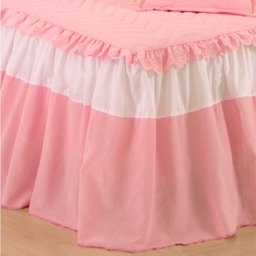 Kit Colcha Solteiro Realeza Bordada com Almof. + Cortina 2,00M X 1,70M - Rosa - 4