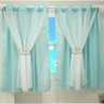 Cortina Infantil Voil Hello 2,00m x 1,70m alt. Detalhe Nuvem - Azul Tiffany - 1