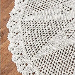 Tapete Redondo Avulso Vitória 1,40M Crochê 100% Algodão - Cru - 2