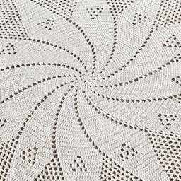 Tapete Redondo Avulso Vitória 1,40M Crochê 100% Algodão - Cru - 3