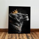 Ver imagem 7 de Kit 3 Quadro Decorativo Leão Rei Coroa Animal Selva Moderno 40x28cm