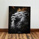 Ver imagem 5 de Kit 3 Quadro Decorativo Leão Rei Coroa Animal Selva Moderno 40x28cm