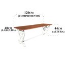 Ver imagem 2 de Banco Artesanal de Ferro e Madeira de Demolição Rústico Varanda - Branco