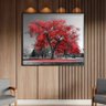 Quadro Decorativo Tela Canvas Paisagem Arvore Vermelha com Moldura Preto - 180x120 Cm - 2