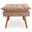 Ver imagem 3 de Kit 02 Puff Opala Luxo Suede Pés Palito Decorativo Bela-moveis:bege