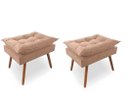 Ver imagem 1 de Kit 02 Puff Opala Luxo Suede Pés Palito Decorativo Bela-moveis:bege