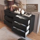 Ver mais imagens de Cômoda para Quarto 6 Gavetas MDF Alice Yescasa Preto/Louro Freijó