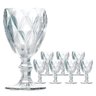 Jogo 8 Taças de Vidro Diamond Diamante Transparente 300ml Água Class Home - 1