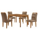 Ver imagem 2 de Mesa de Jantar Liz 120cm Mdf Canto Copo e com 4 Cadeiras Carol