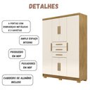 Ver mais imagens de Guarda Roupa Casal Taurus 6 Portas Nature Champanhe Vila Rica
