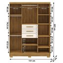 Ver imagem 2 de Guarda Roupa Casal Taurus 6 Portas Nature Champanhe Vila Rica
