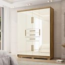 Ver imagem 6 de Guarda Roupa Casal Taurus 6 Portas Nature Champanhe Vila Rica