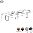 Ver imagem 3 de Mesa de Reunião 360cm Corporativa 6 Pessoas com Caixa de Tomadas Corporate Cinza/Sagrado/Branco