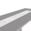 Ver imagem 6 de Mesa de Reunião 360cm Corporativa 6 Pessoas com Caixa de Tomadas Corporate Cinza/Sagrado/Branco