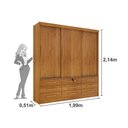 Ver imagem 4 de Guarda Roupa Casal 3 Portas de Correr e 9 Gavetas Chicago Cinamomo - Tcil Móveis