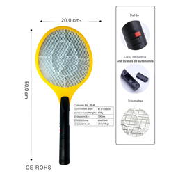 Raquete Elétrica Recarregável Bivolt 110/220v Mata Pernilongos, Mosquito e Insetos em Geral - 2