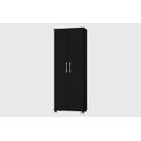 Ver imagem 2 de Multiuso / Armário ARE 2 Portas Com Prateleiras Interna e Puxadores Cromados Com Rodízios Cor Preto 