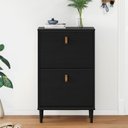 Ver imagem 1 de Aparador Sapateira Basculante Tamanho 44 Vintage Madeira Preto Mikka Idimex