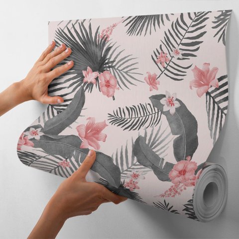 Papel de Parede Adesivo Decorativo Botanic Folhagens - Kit 10 Metros
