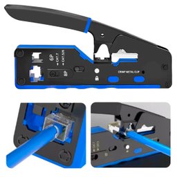 Alicate Ez Crimp para Conectores Rj45, Rj12 e Rj11 Compacto e Eficiente - 6
