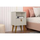 Ver imagem 1 de Mesa Cabeceira Infantil Buzios 1 Gaveta Amadeirado Off White Linea