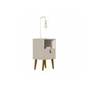 Ver imagem 2 de Mesa Cabeceira Infantil Buzios 1 Gaveta Amadeirado Off White Linea