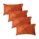 Ver imagem 1 de Kit 4 Capas para Almofada Drapeada em Veludo Retangular Várias Cores Cor:terracota