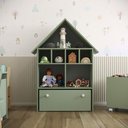 Ver imagem 3 de Casinha Organizadora de Brinquedos Infantil 100% Mdf Plancasa Verde Jade