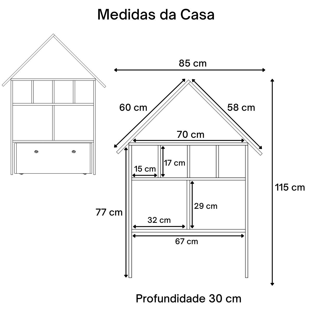 Casinha Organizadora de Brinquedos Infantil 100% Mdf Plancasa Verde Jade - 11